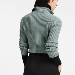Kurzer Cardigan Mit Reißverschlusskragen