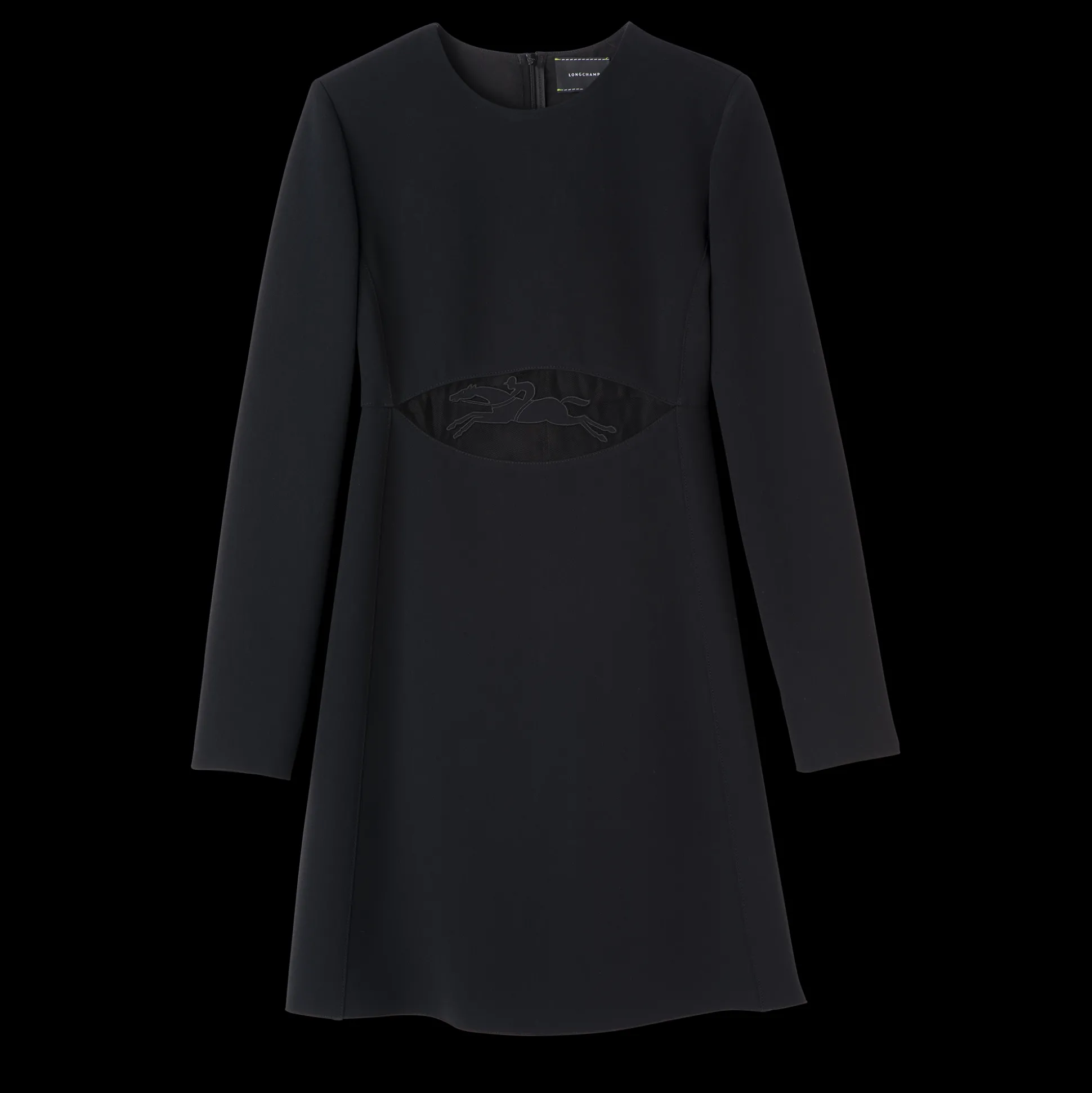 Kurzes Kleid Mit Gürtel-Patch