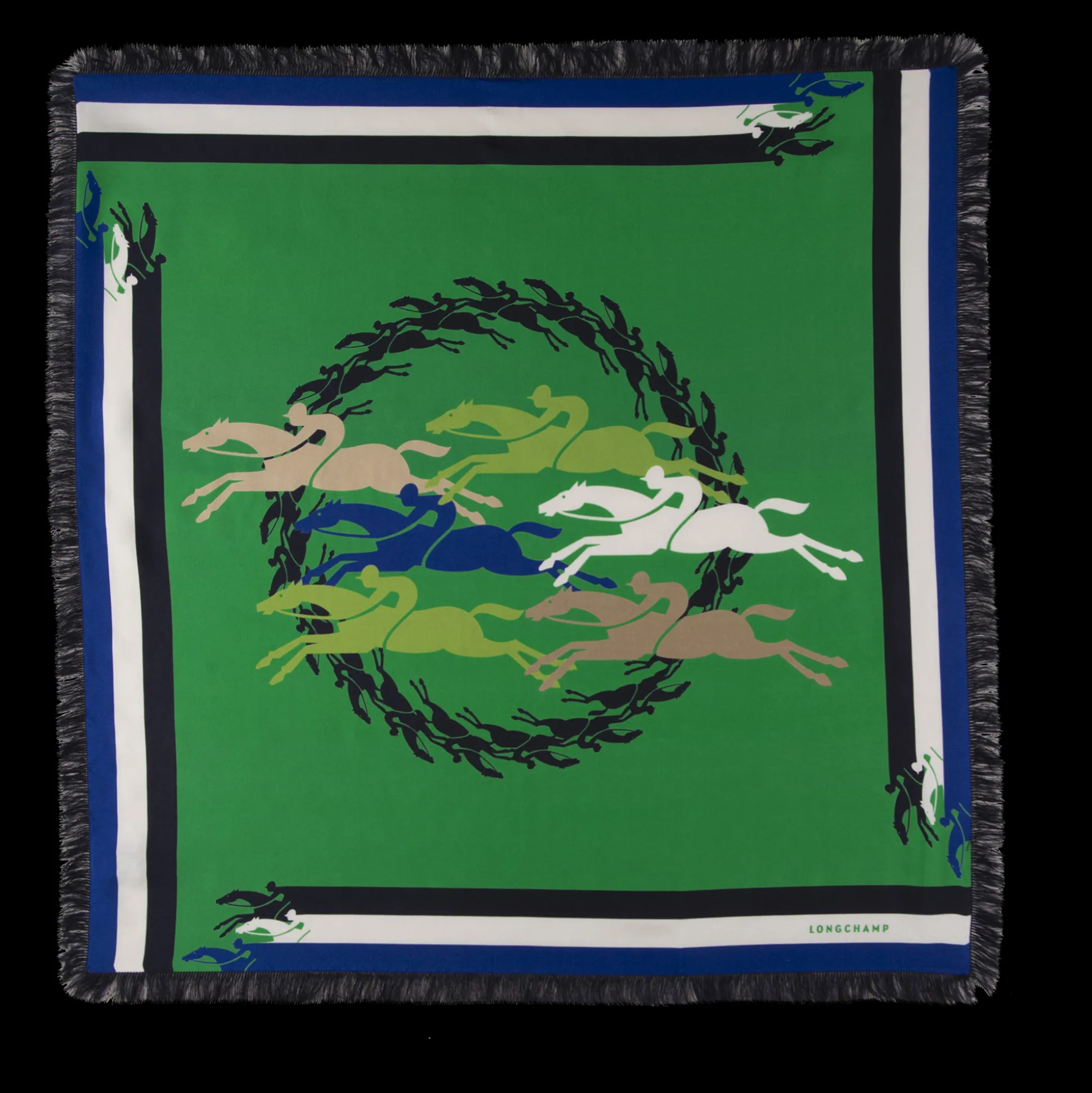 Seidenschal 70 Longchamp Jumping