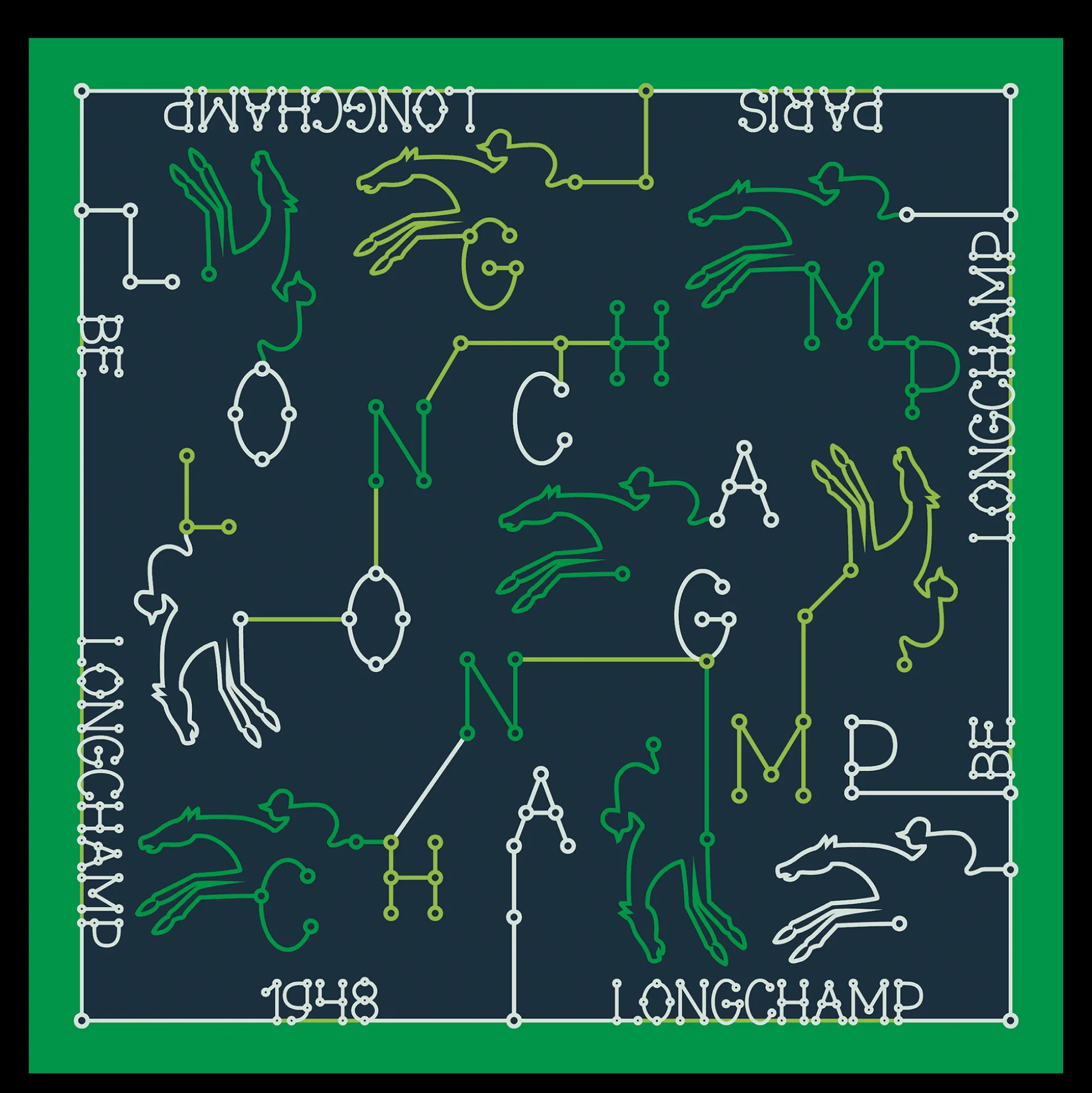 Seidenschal 50 Parcours Longchamp