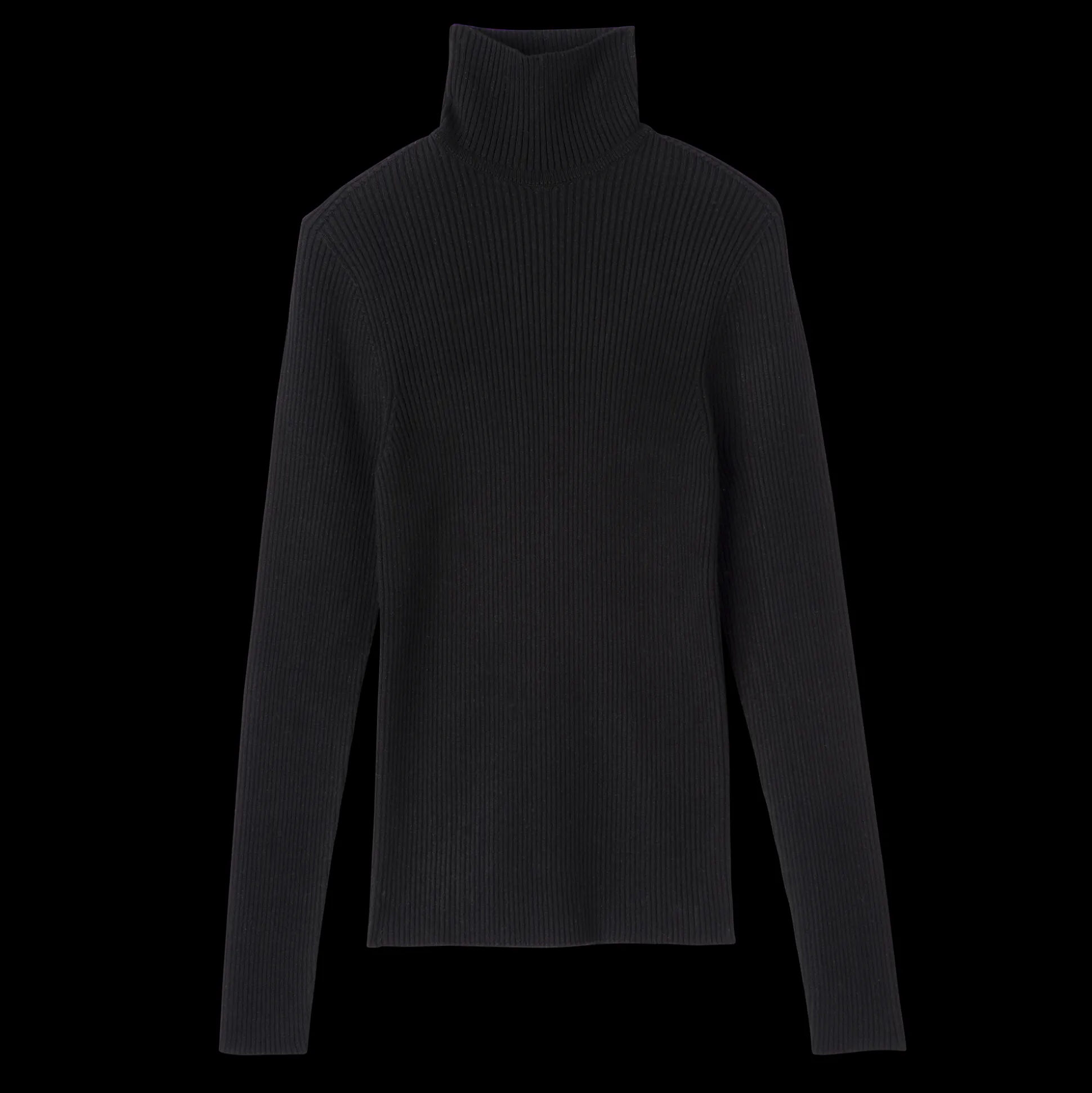 Taillierter Pullover Mit Hohem Kragen