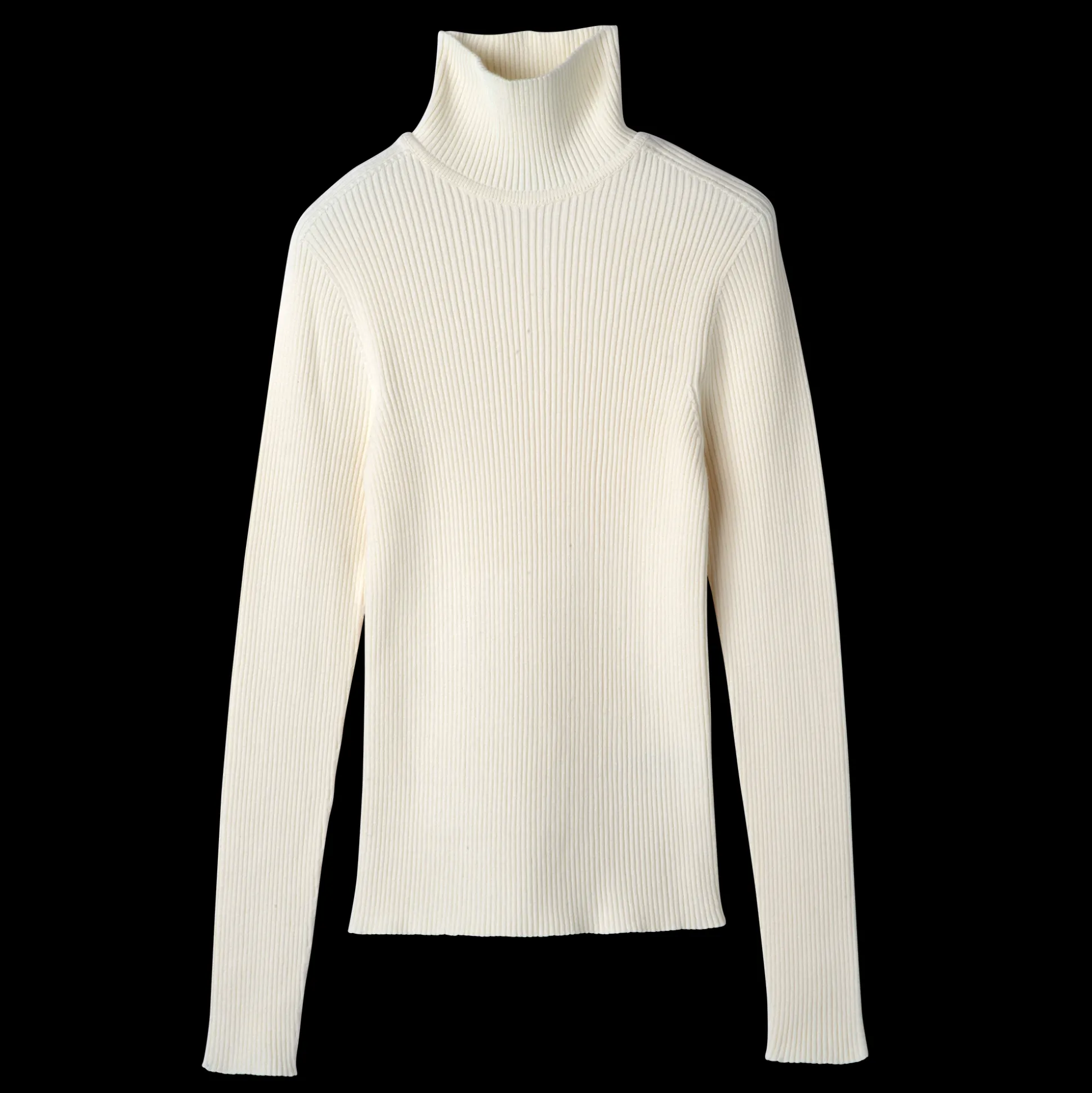 Taillierter Pullover Mit Hohem Kragen